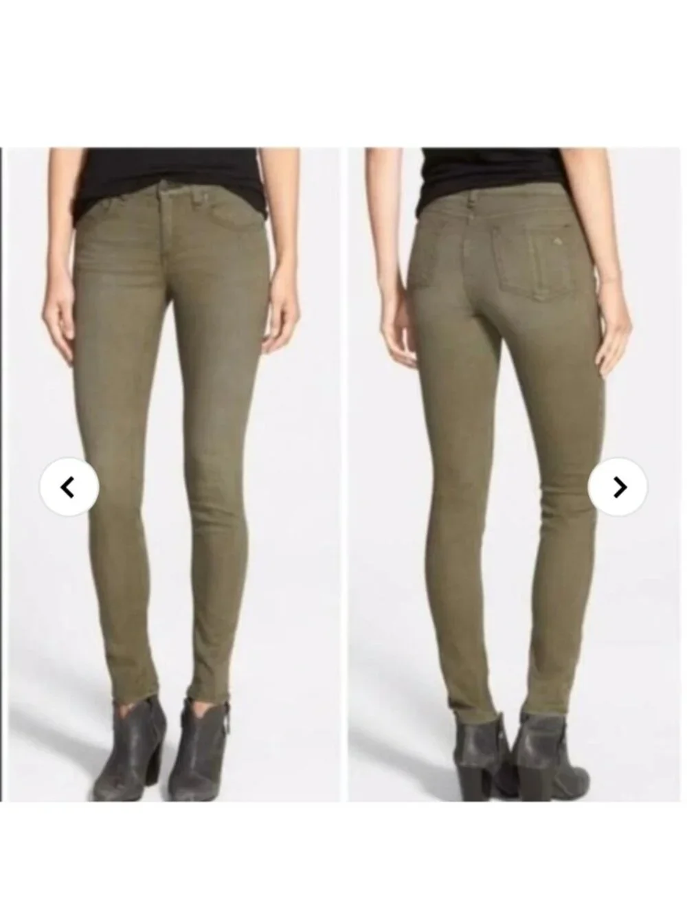 Rag and bone Olive green skinny jeans